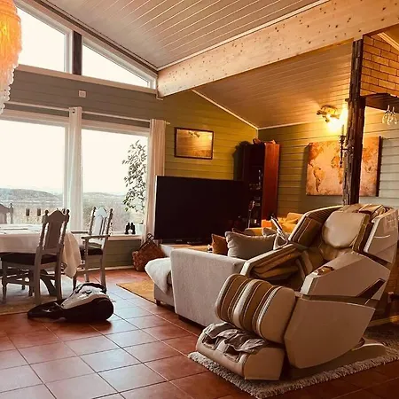 Atlantic Hytte Med Badstu Og Flott Utsikt Hébergement de vacances Vevang